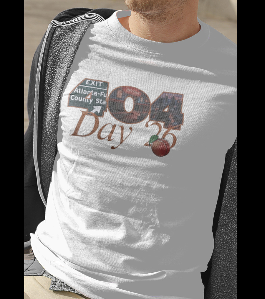 Atlanta Fulton County Peach Day 404 2025 Skate Rink Skyline T-Shirt