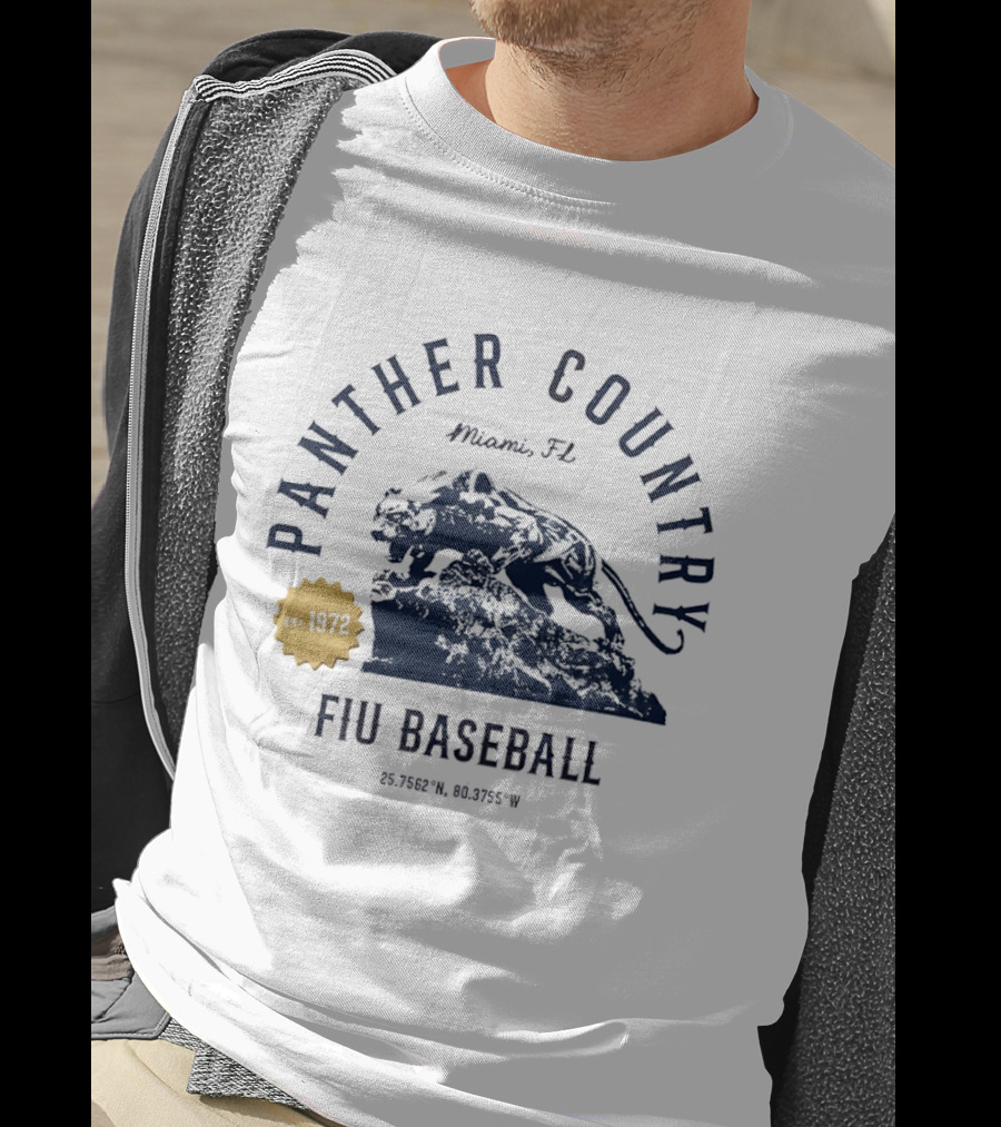 Panther Country FIU Baseball Miami FL 1972 Coordinates T-Shirt