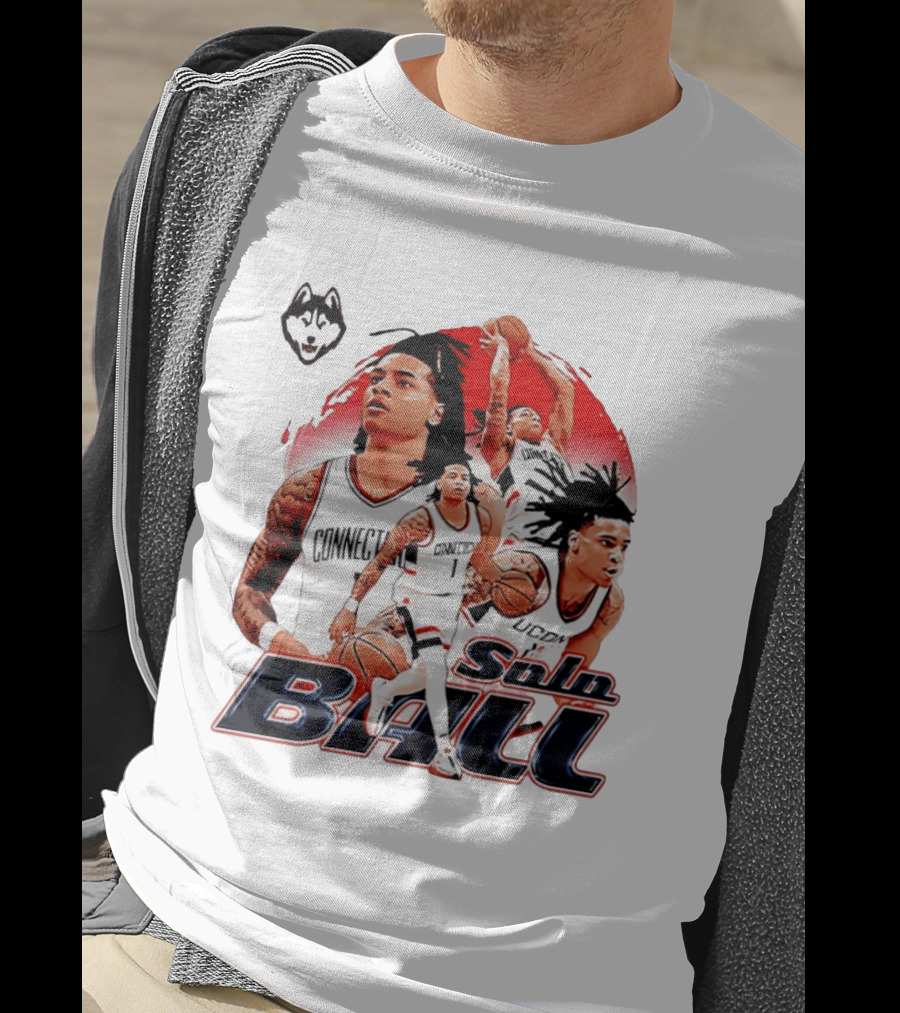 UConn Huskies Solo Ball Connecticut Men's Basketball Collage T-Shirt