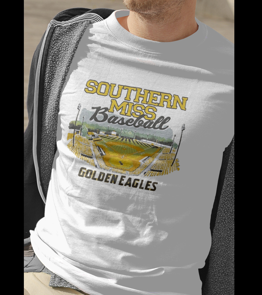 Southern Miss Baseball Golden Eagles Stadium Scene T-Shirt