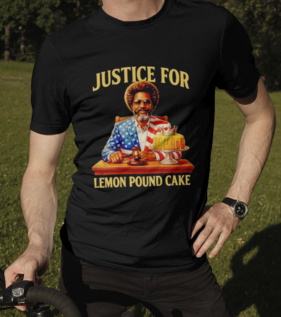 Justice For Lemon Pound Cake Meme Retro Style Judge With Gavel And Patriotic Suit T-Shirt