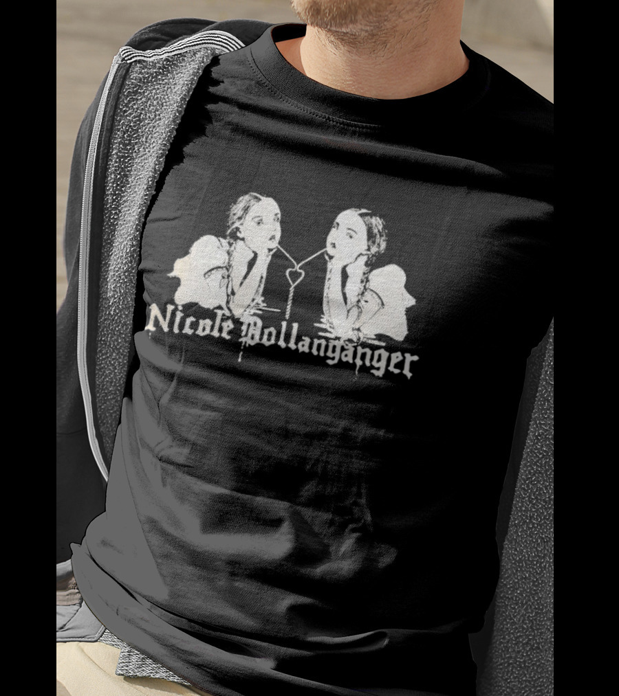 Nicole Dollanganger Mirror Image Heart Key Motif T-Shirt