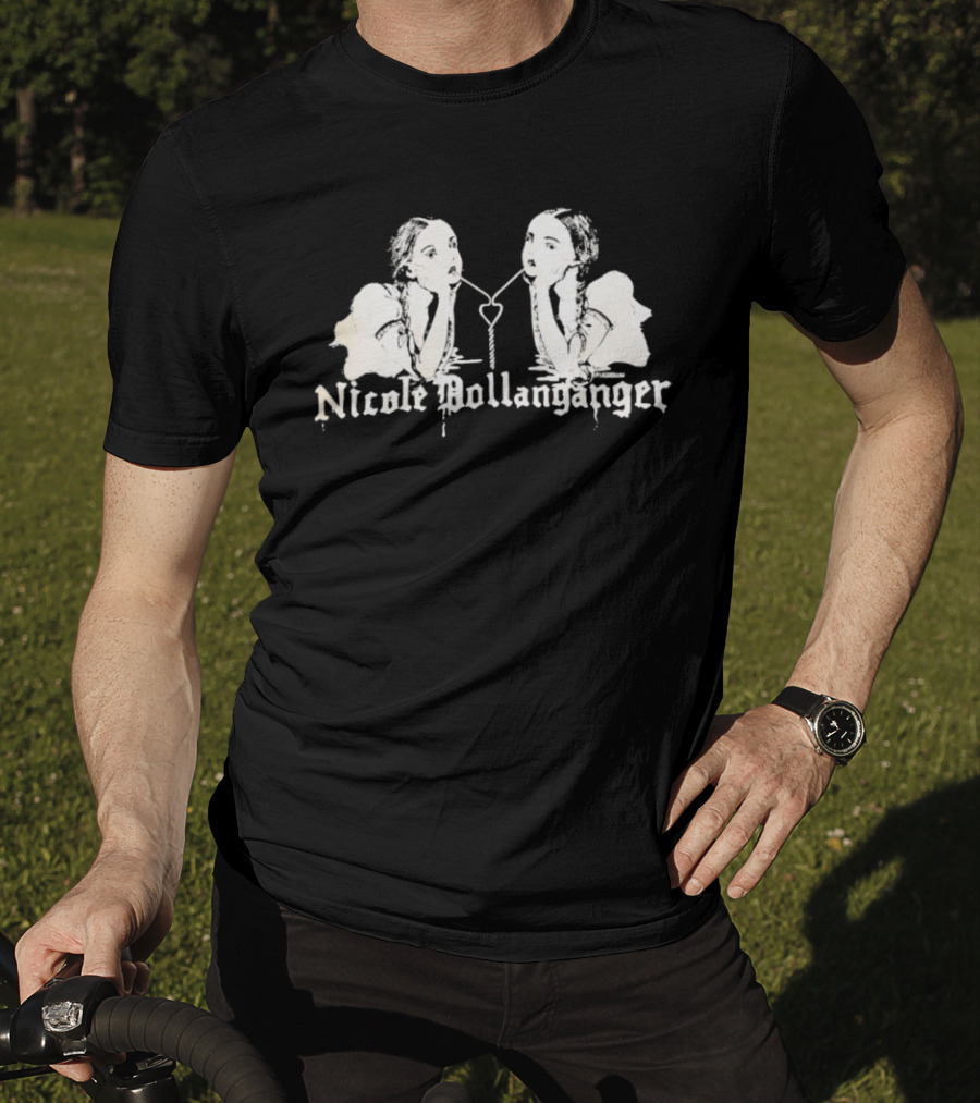 Nicole Dollanganger Mirror Image Heart Key Motif T-Shirt