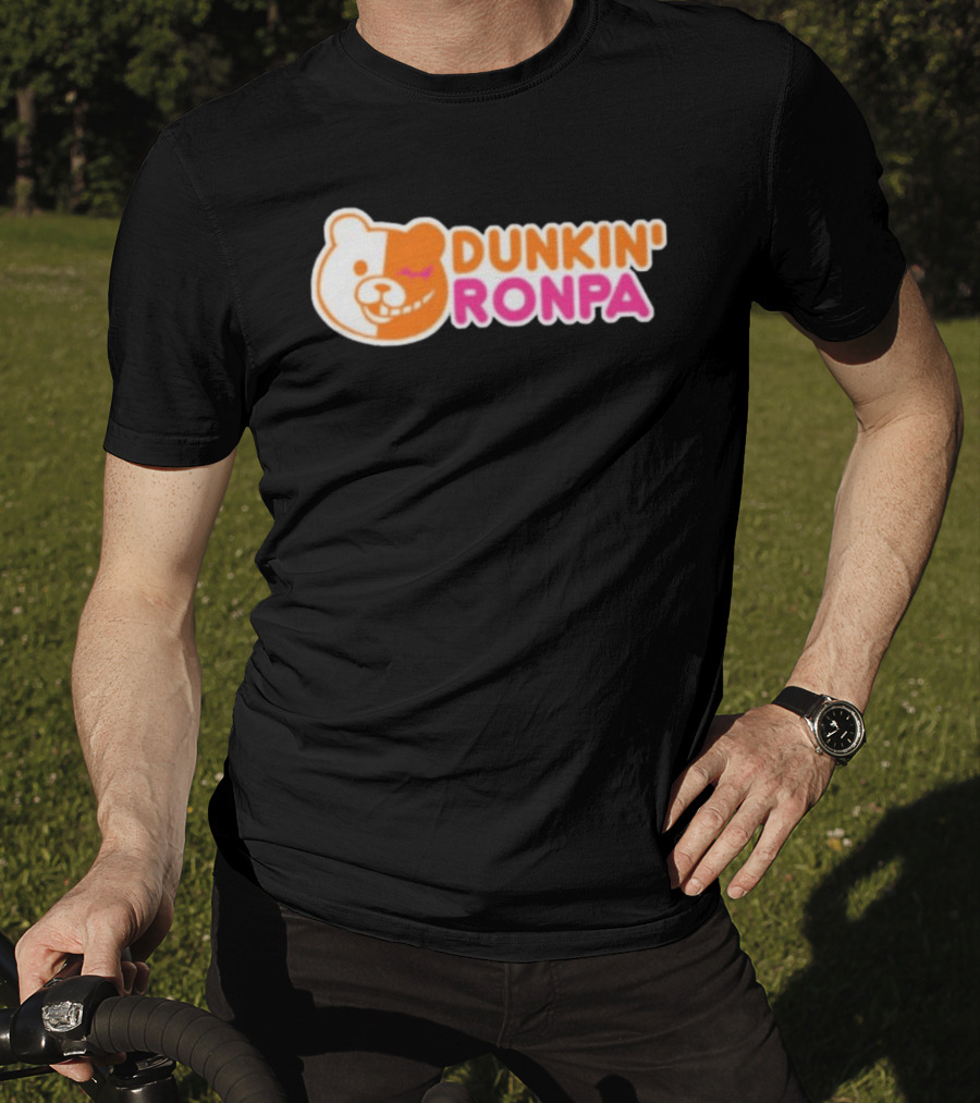 Dunkin' Ronpa Bear Face Graphic Brian Beacock T-Shirt