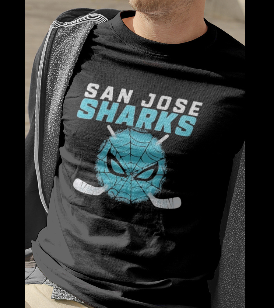San Jose Sharks Spider Hockey Mask T-Shirt