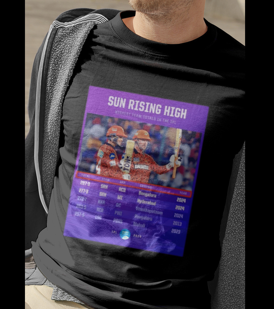 Sun Rising High SRH Highest Team Totals IPL 2024 Bengaluru Hyderabad Visakhapatnam Mohali T-Shirt