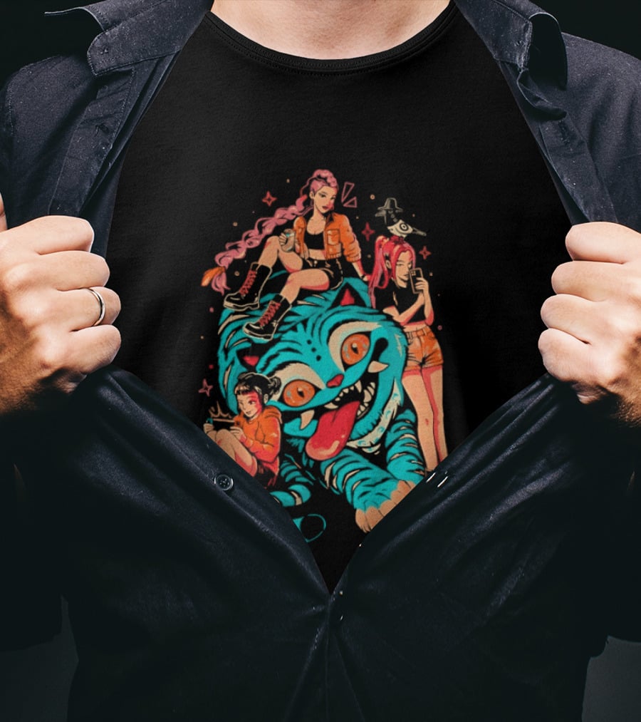 Demon Pillow KPop Demon Hunters Rumi Mira Zoey Derpy Tiger Sussy T-Shirt