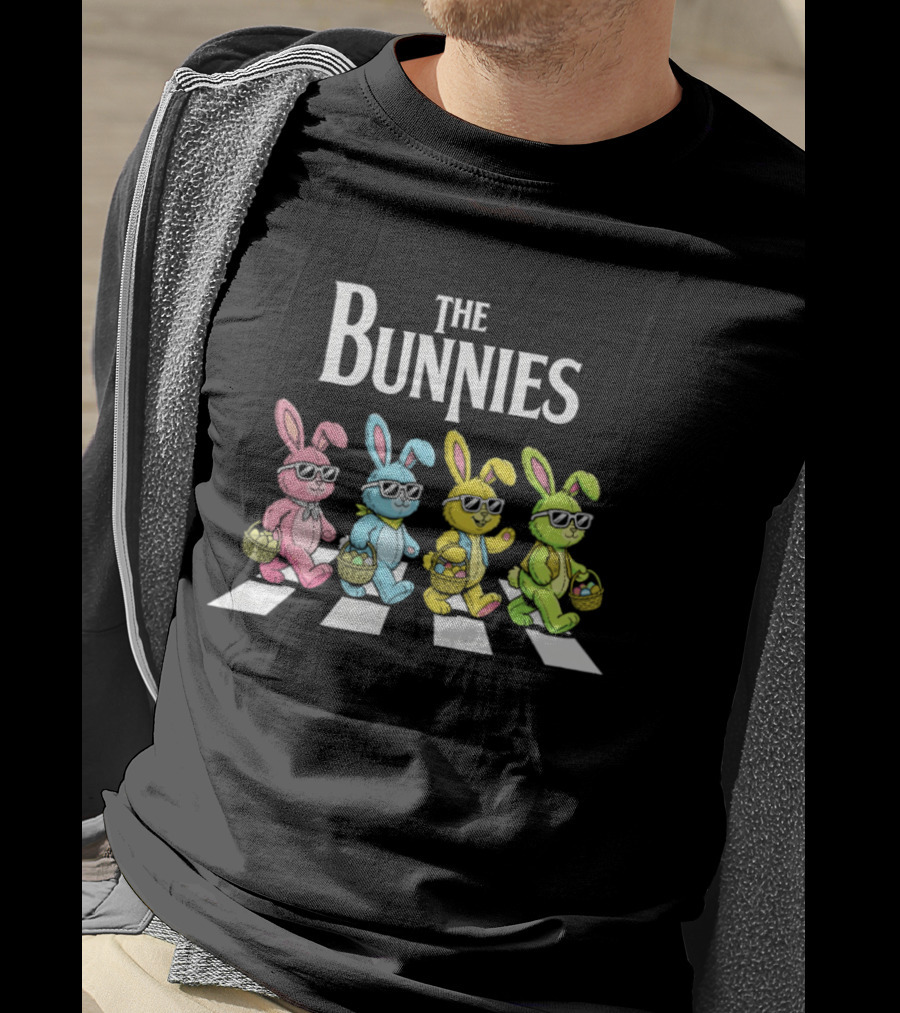 The Bunnies Walking Across Abbey Road In Colorful Sunglasses T-Shirt