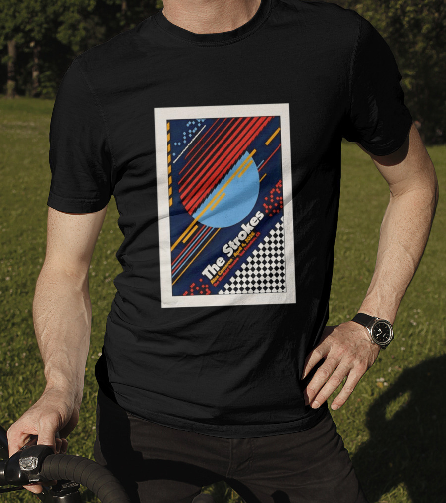 The Strokes Alex Cameron April 4 2026 San Francisco CA Checkerboard Stripes T-Shirt