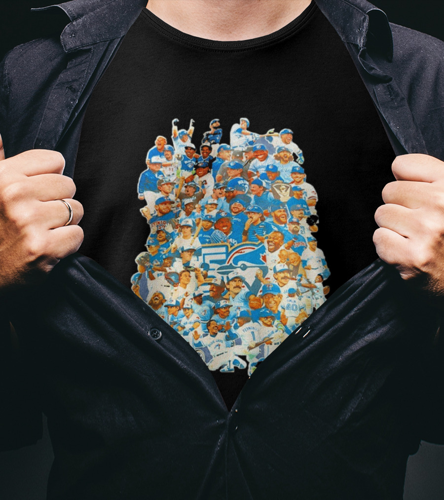 Toronto Blue Jays 50th Anniversary Celebration Collage T-Shirt
