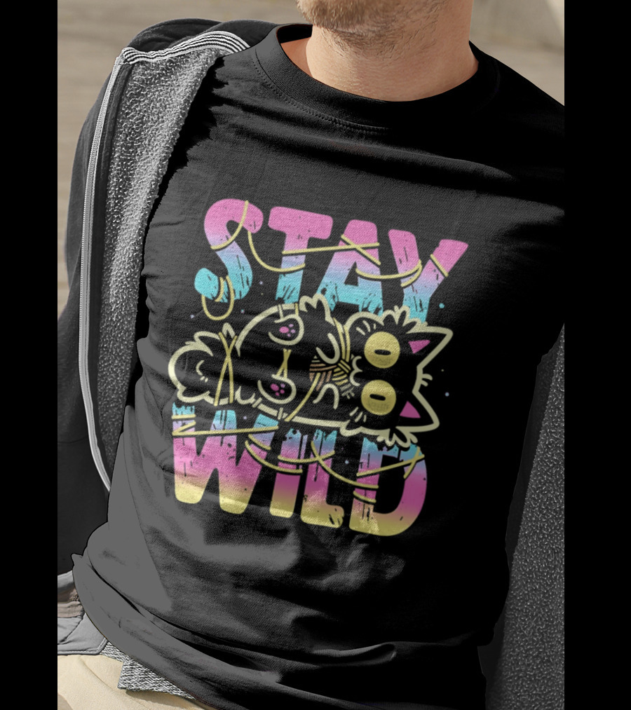 Stay Wild Wrapped In Chaos Cat Bound In Nonsense Blessed With Menace T-Shirt