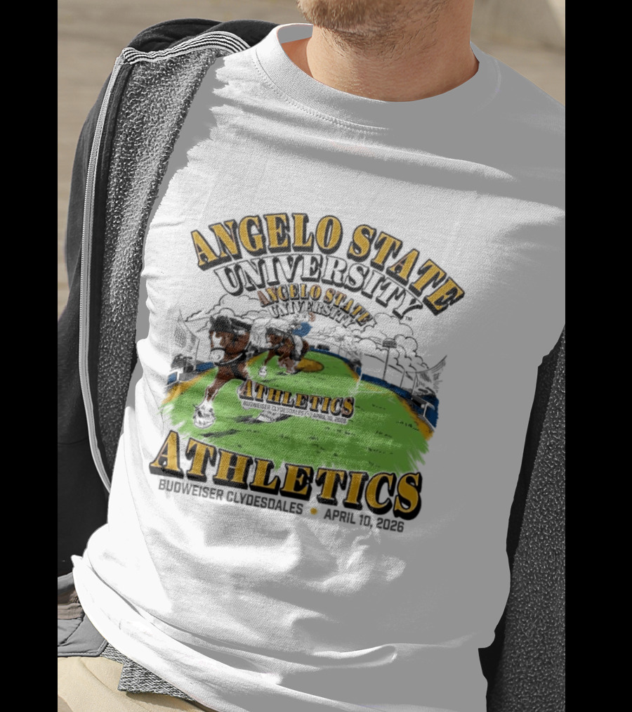Angelo State University Athletics Budweiser Clydesdales April 10 2026 Event Celebration T-Shirt
