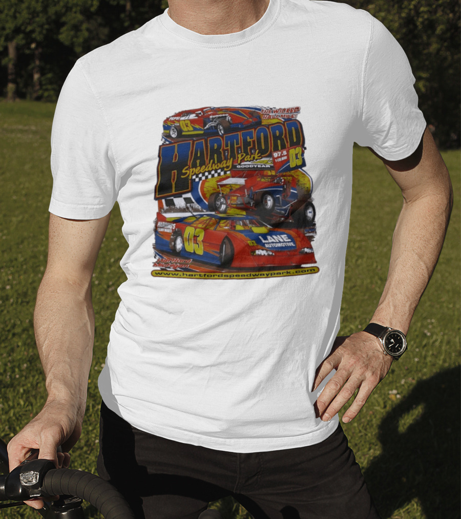 Hartford Speedway Park The Wicked Half Mile Lane Automotive Racing 03 T-Shirt