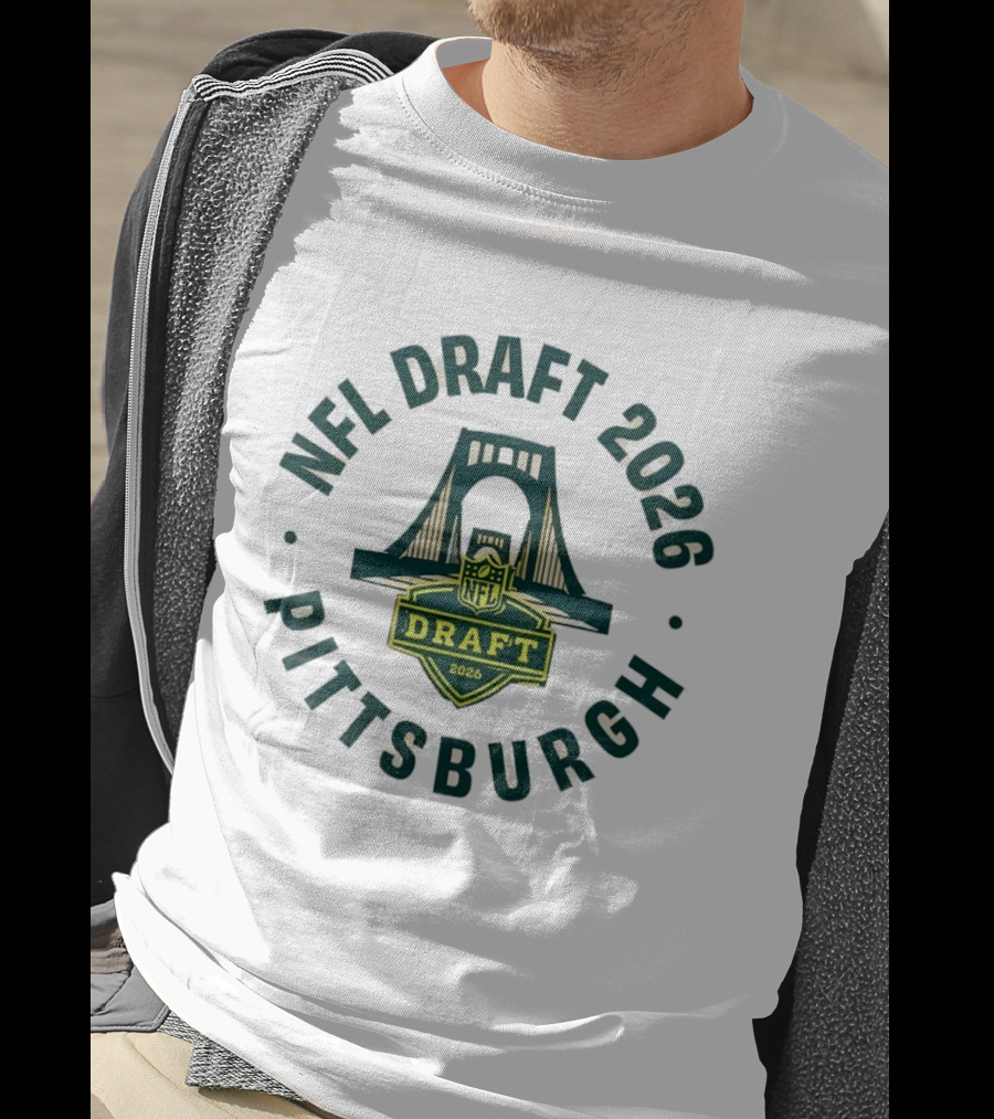 NFL Draft 2026 Pittsburgh Logo Bridge Green T-Shirt