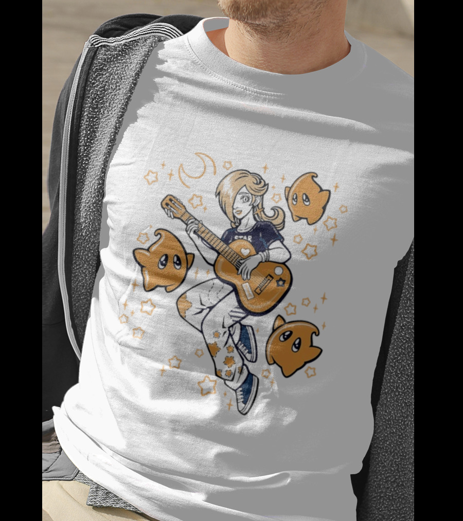 Rosalina And Lumalee Acoustic Remix Guitar Stars And Moons T-Shirt
