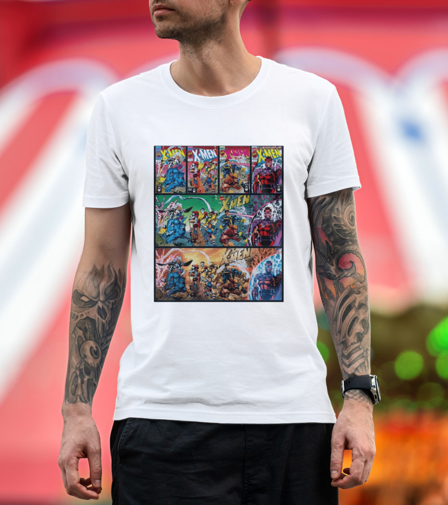 X Men The Animated Series Marvel Comics Classic Covers Wolverine Magneto Cyclops Storm T-Shirt