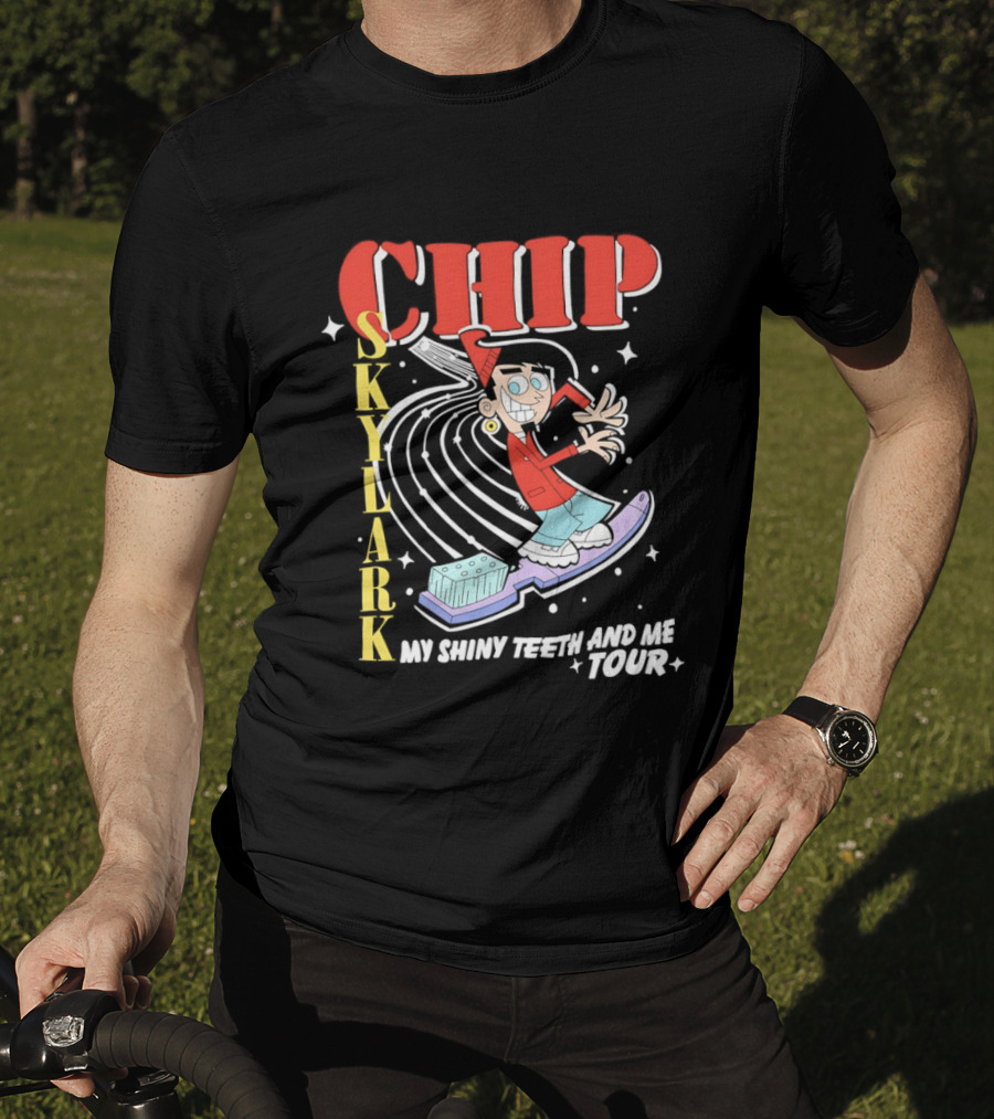 Chip Skylark My Shiny Teeth And Me Tour Musical Cartoon Character Retro Toothbrush Dance T-Shirt