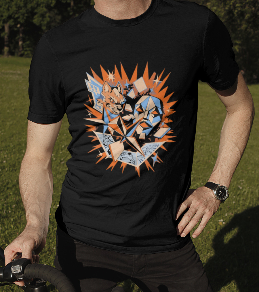 Fox McCloud And Andross Space Beast Battle Burst T-Shirt
