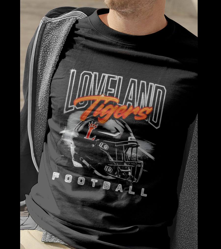 Loveland Tigers Football Helmet L T-Shirt