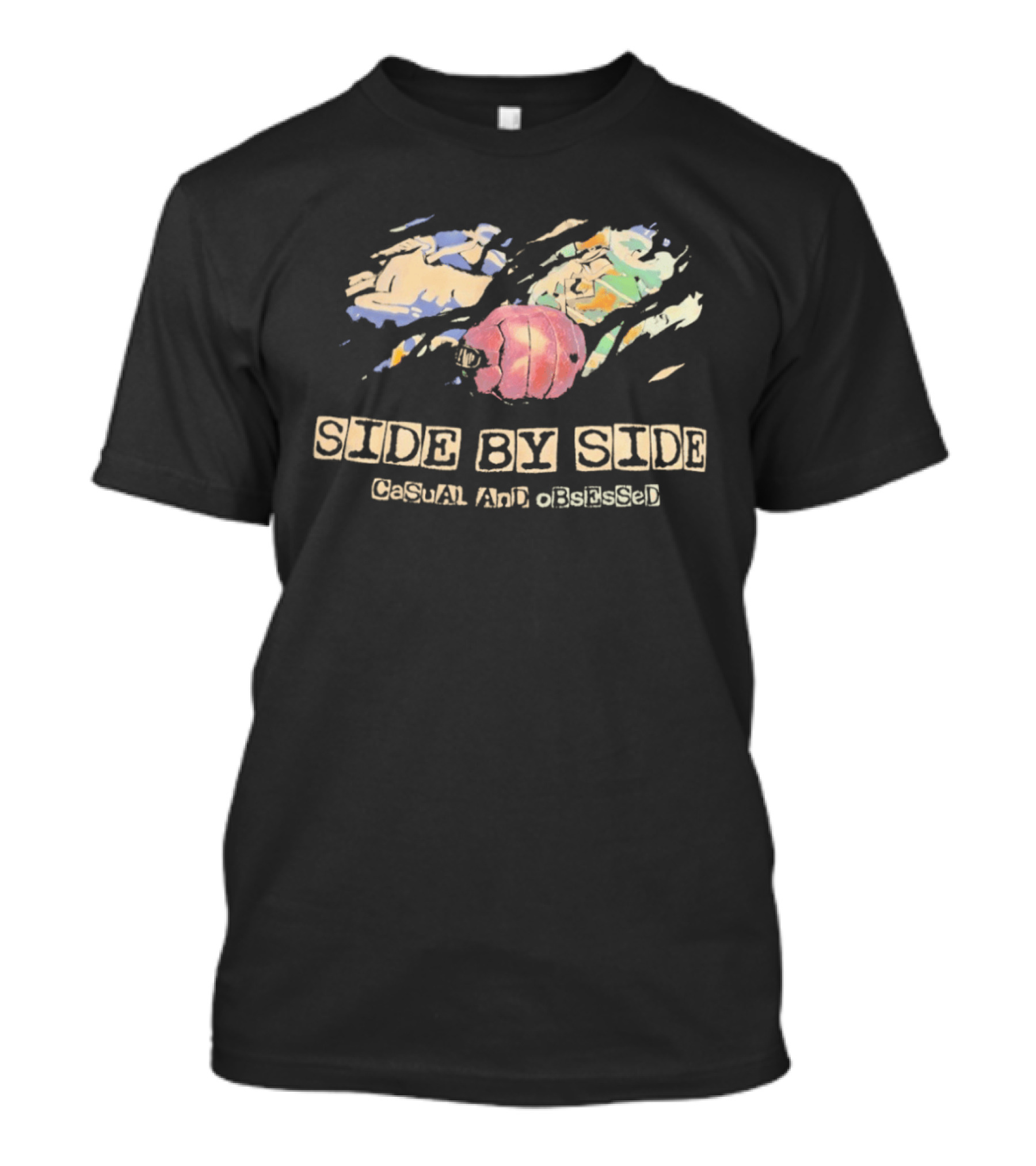 Side By Side Casual Art Obsessed Playful Abstract Splashes T-Shirt