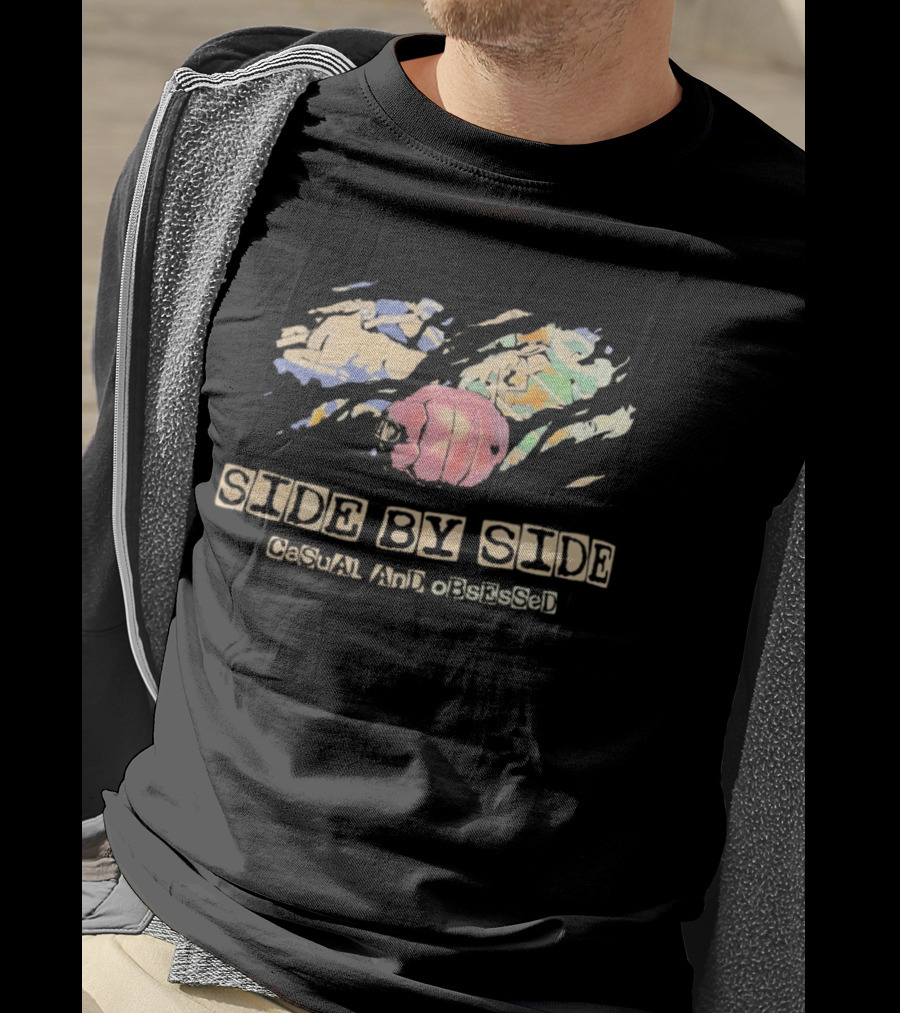 Side By Side Casual Art Obsessed Playful Abstract Splashes T-Shirt