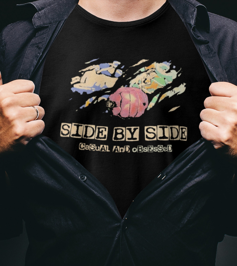 Side By Side Casual Art Obsessed Playful Abstract Splashes T-Shirt