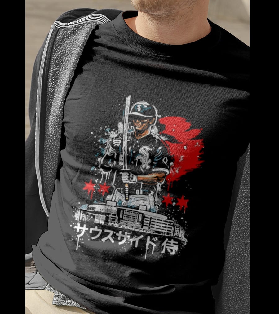 Southside Samurai Chicago White Sox Baseball Japanese Art Stadium Batting Samurai T-Shirt