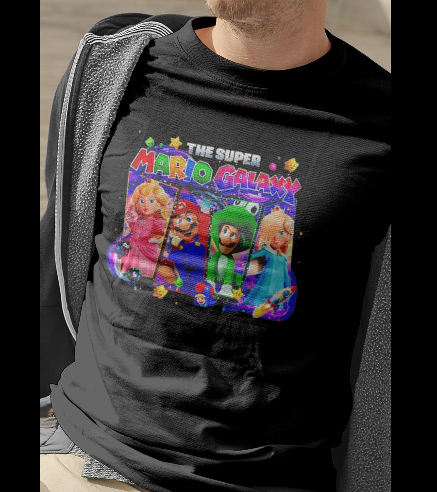 The Super Mario Galaxy Movie Characters Gamer Space Adventure T-Shirt