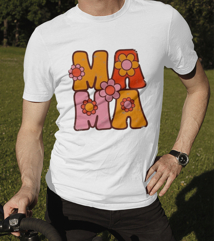 Mama Flower Power Retro Mother's Day Vintage Florals T-Shirt
