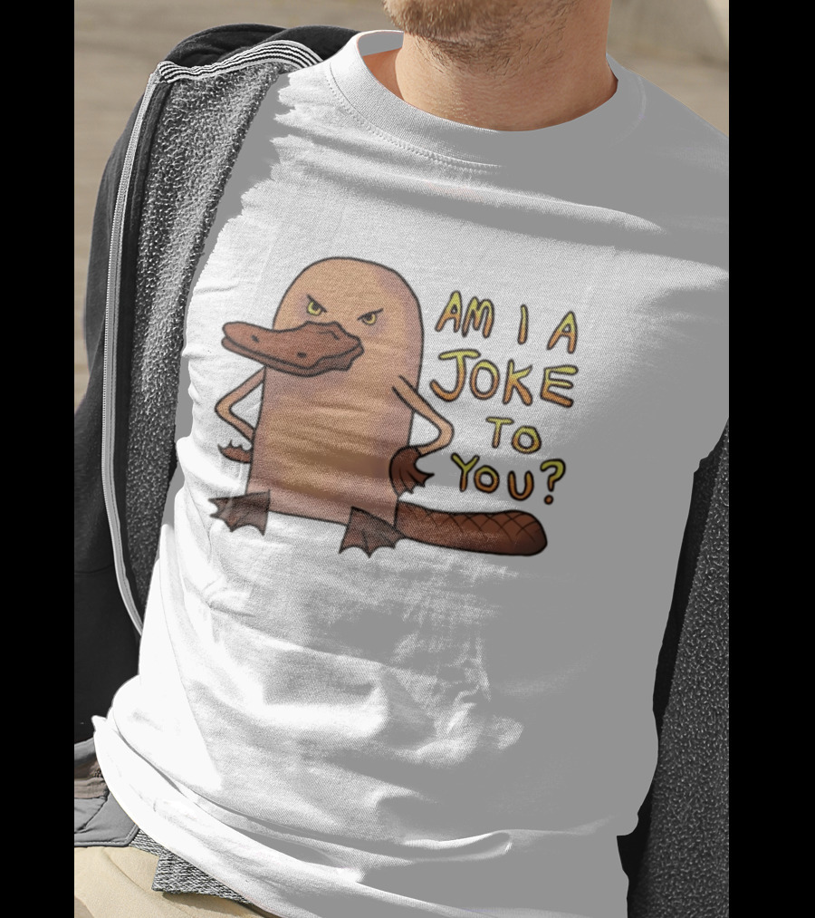 Platypus Am I A Joke To You? Cartoon Style Angry Expression T-Shirt