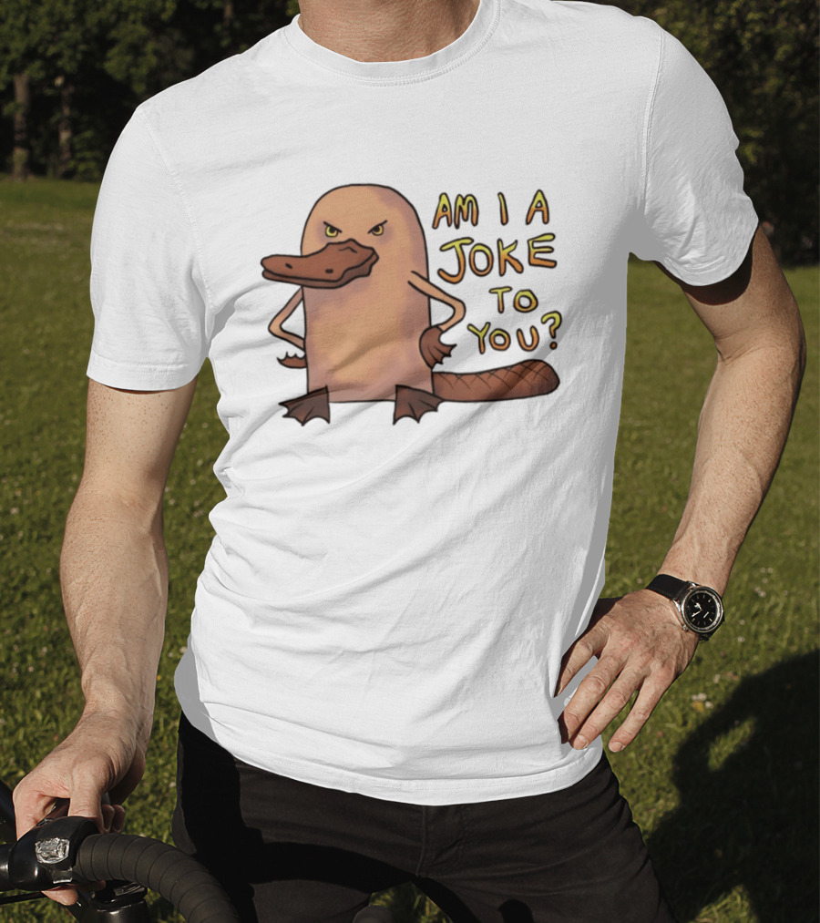 Platypus Am I A Joke To You? Cartoon Style Angry Expression T-Shirt