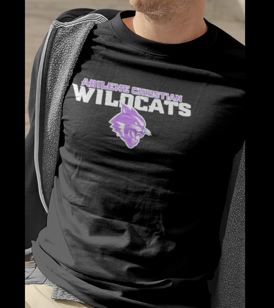Abilene Christian Wildcats Purple Wildcat Head T-Shirt