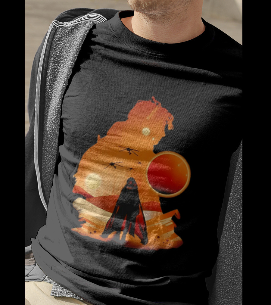 Dune The Final Sand Battle Epic Desert Scene With Hero And Sun T-Shirt