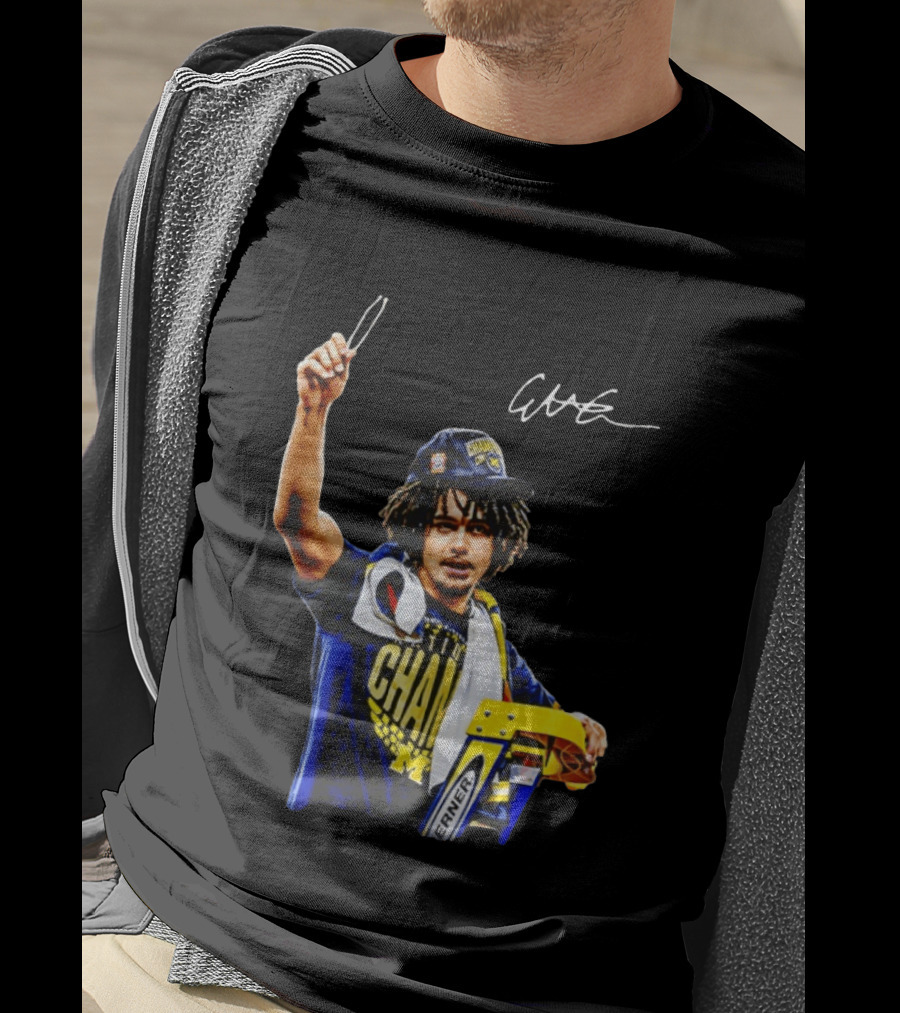 Elliot Cadeau Michigan Wolverines Natty Champ Victory Celebration T-Shirt
