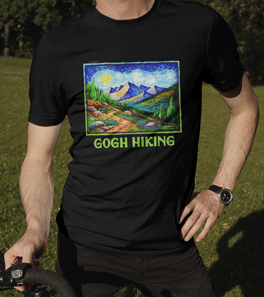 Van Gogh Starry Night Hiking Adventure T-Shirt