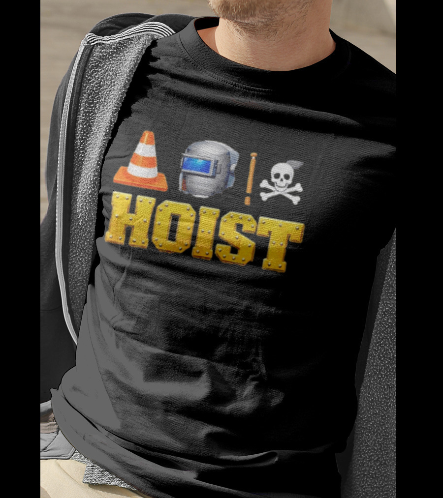 Pittsburgh Hoist The Traffic Cone Welding Helmet Skull Crossbones T-Shirt
