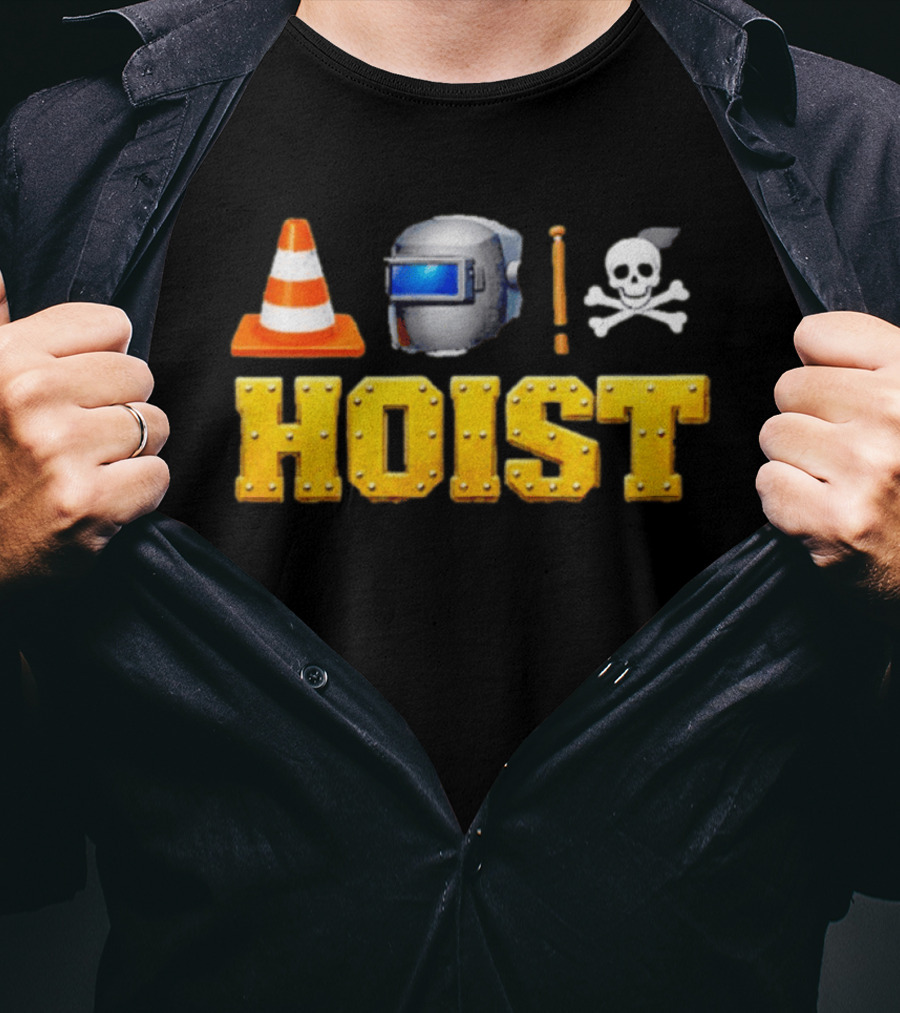 Pittsburgh Hoist The Traffic Cone Welding Helmet Skull Crossbones T-Shirt