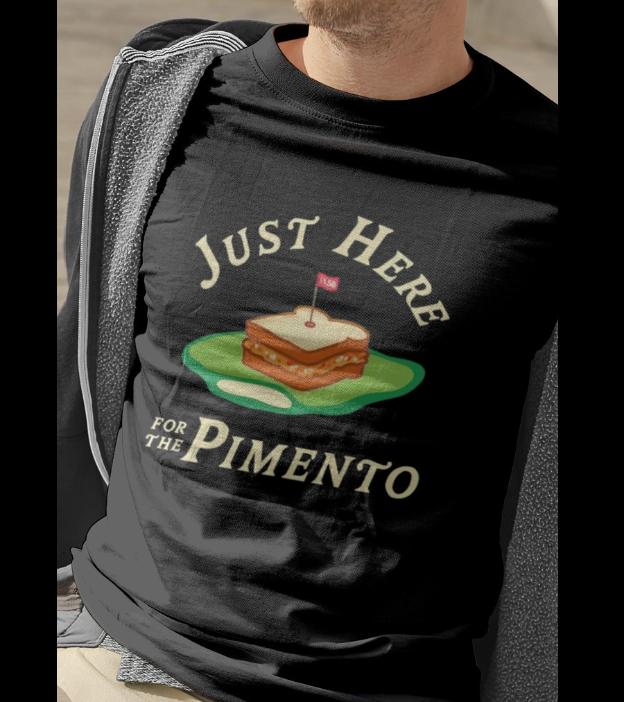 Just Here For The Pimento Sandwich Golf Course Flag T-Shirt