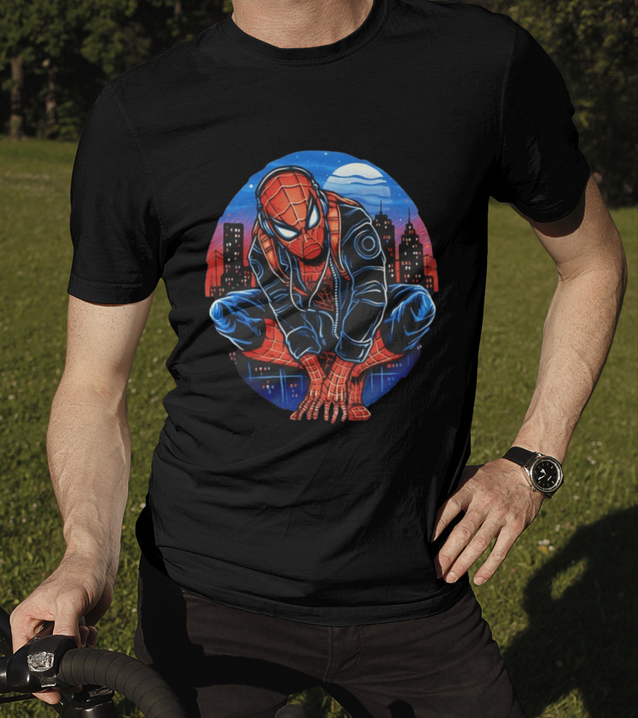 Spider Man Big City Crawler Nighttime Urban Adventure T-Shirt
