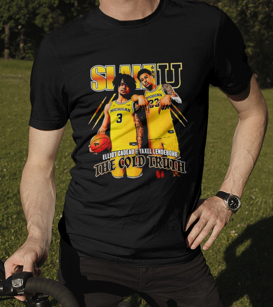 SLAMU Michigan Wolverines Yaxel Lendeborg And Elliot Cadeautee The Cold Truth T-Shirt