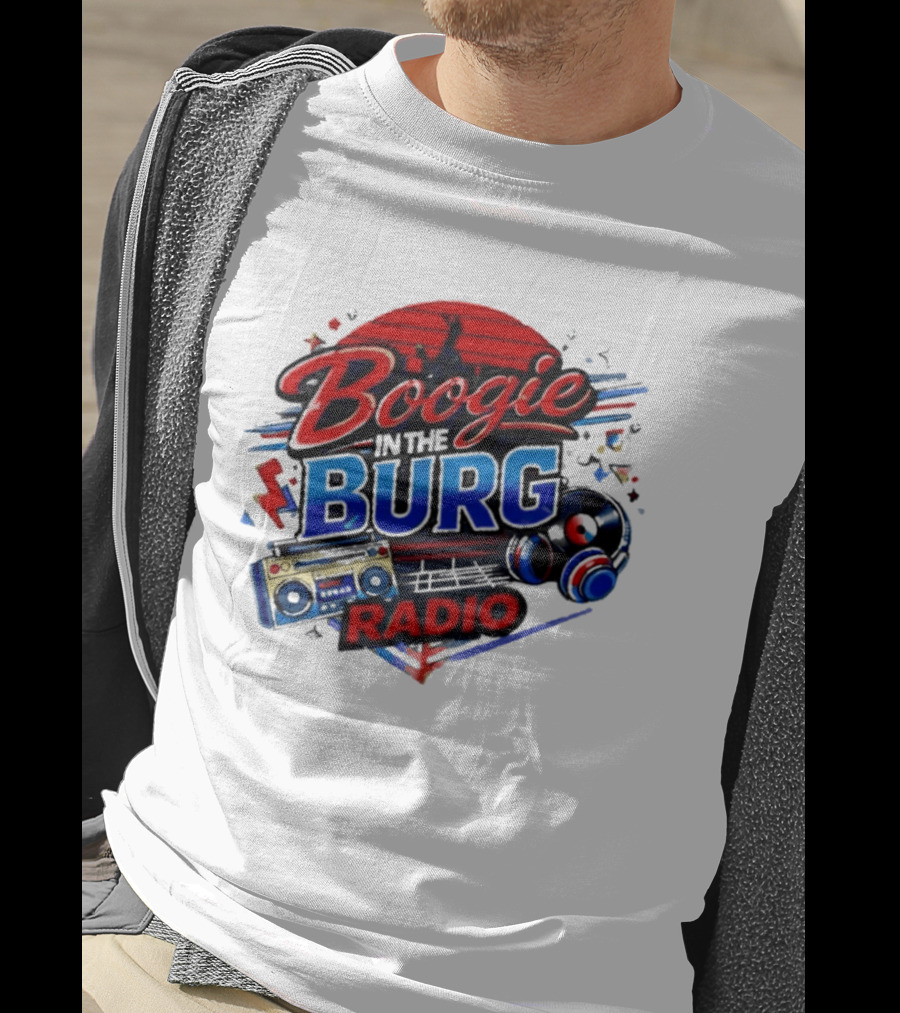 Boogie In The Burg Radio Music Headphones Boombox Dance T-Shirt