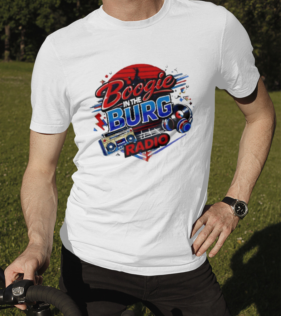Boogie In The Burg Radio Music Headphones Boombox Dance T-Shirt