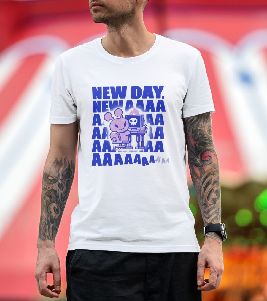 New Day New AAAAA Bunny Computer Screen T-Shirt