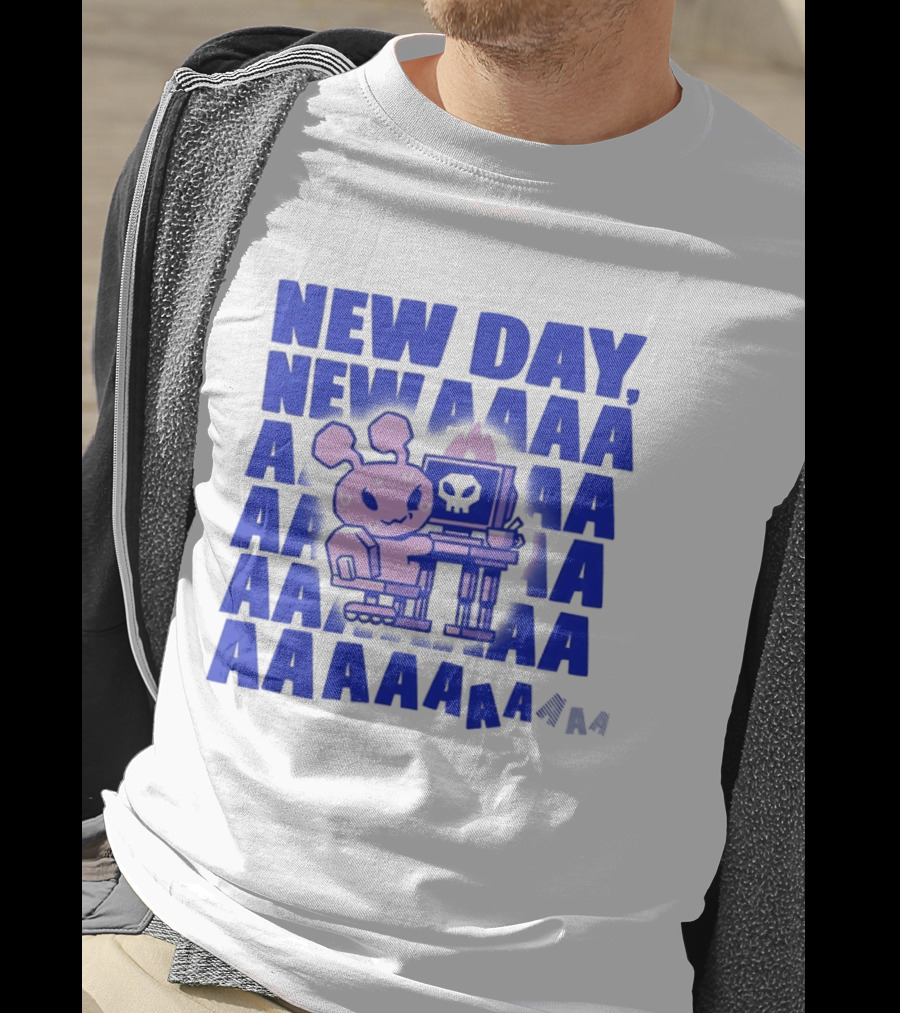 New Day New AAAAA Bunny Computer Screen T-Shirt
