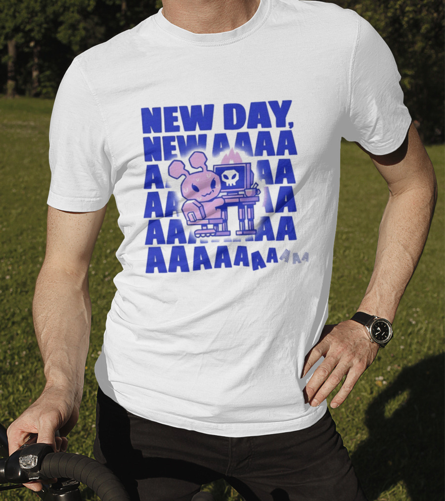 New Day New AAAAA Bunny Computer Screen T-Shirt