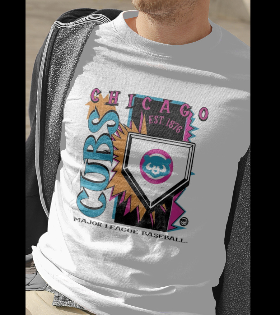 Chicago Cubs Major League Baseball Cooperstown Neon Field Est 1876 T-Shirt