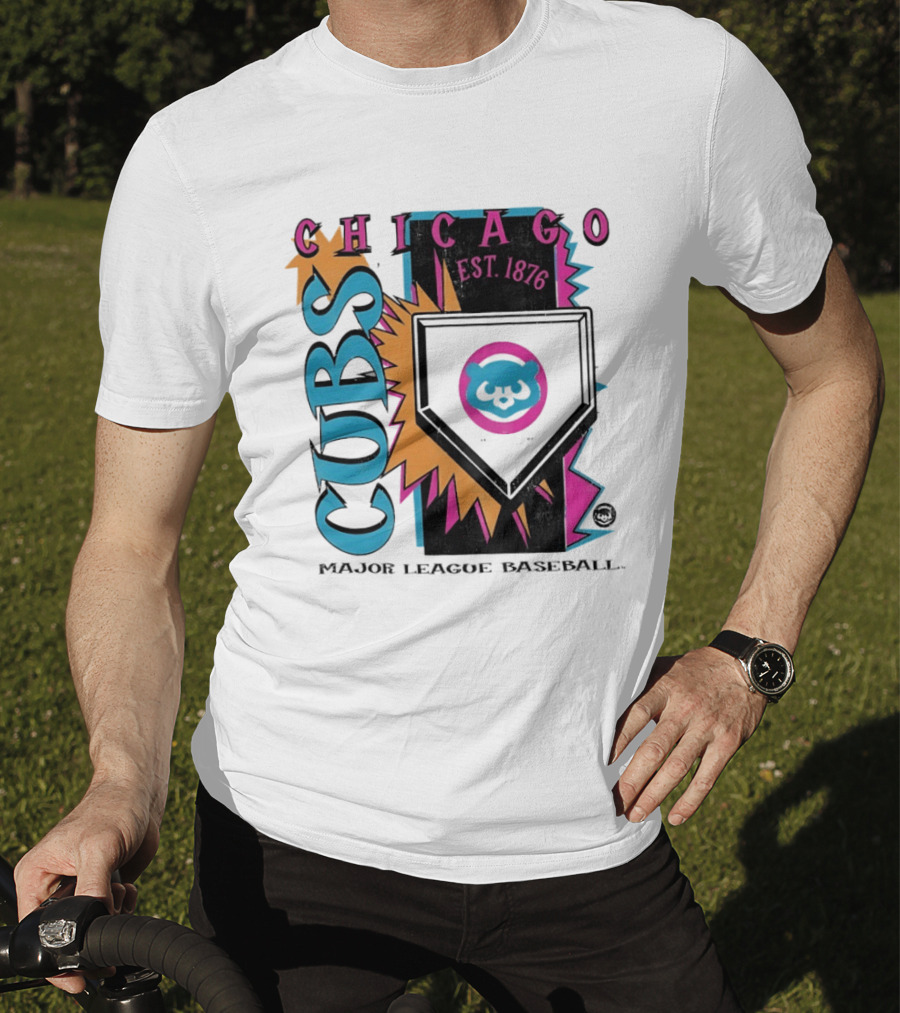 Chicago Cubs Major League Baseball Cooperstown Neon Field Est 1876 T-Shirt