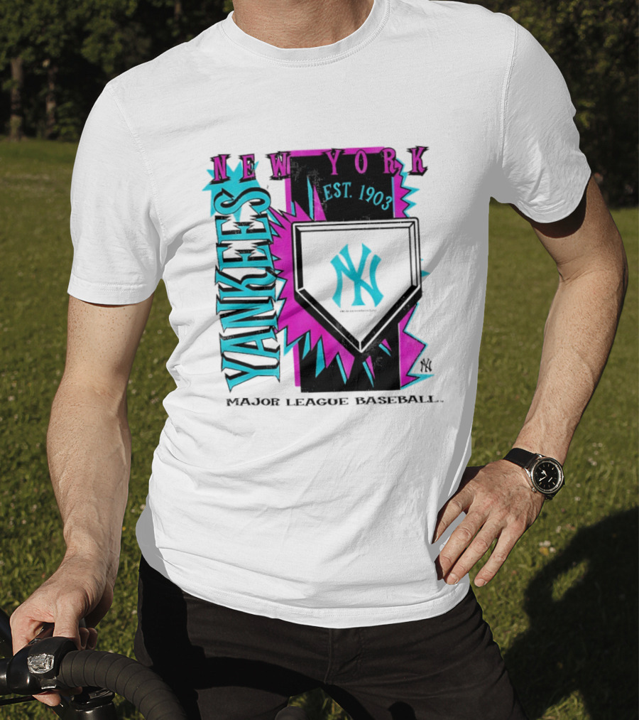 New York Yankees MLB Cooperstown Neon Field Est 1903 Major League Baseball T-Shirt