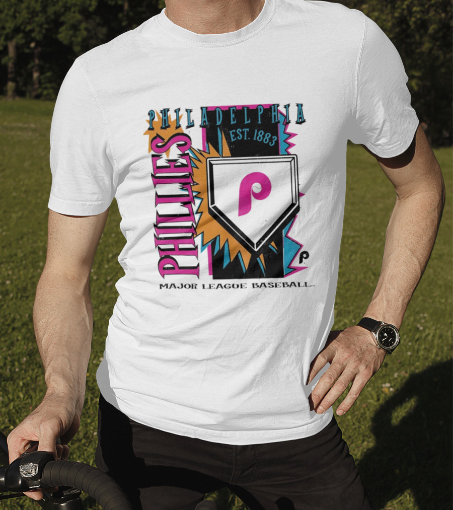 Philadelphia Phillies Major League Baseball Cooperstown Neon Field Est 1883 T-Shirt