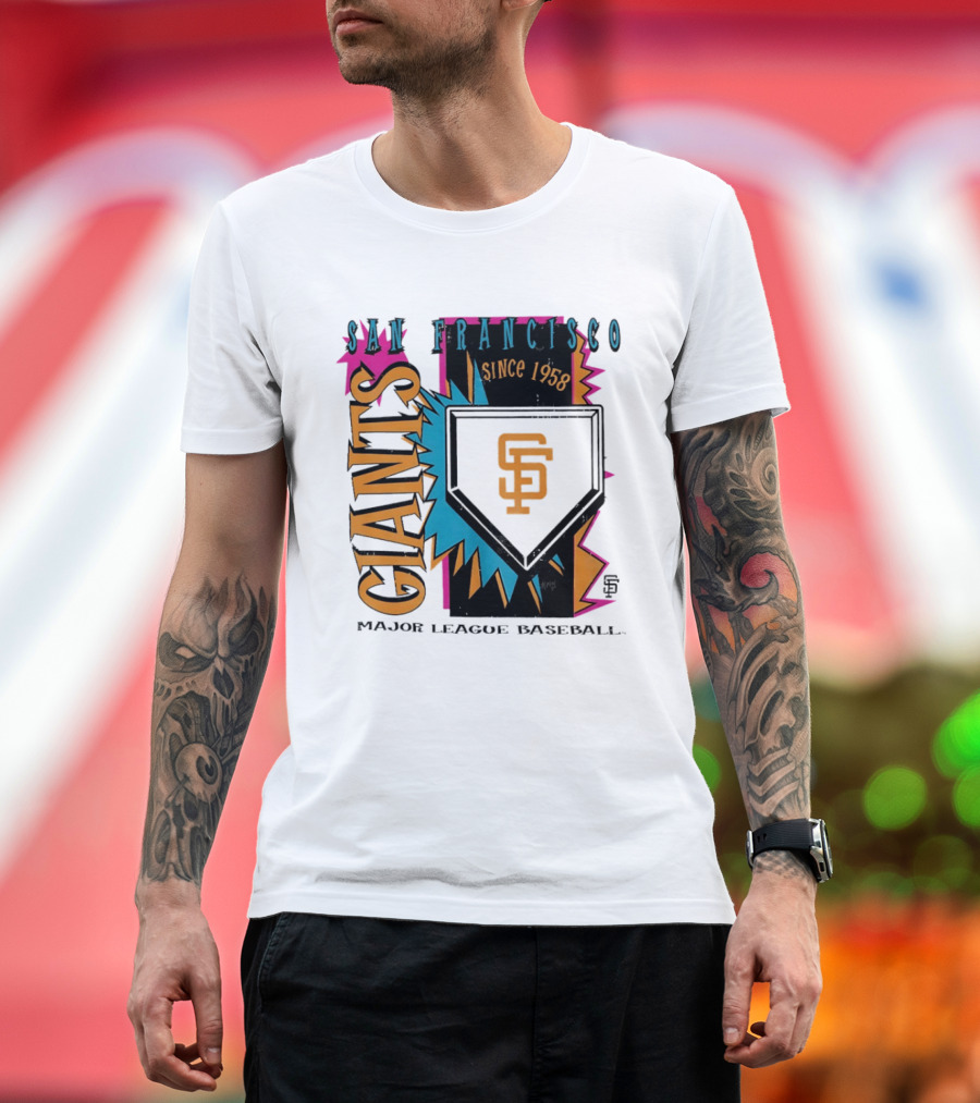 San Francisco Giants Major League Baseball Since 1958 Neon Cooperstown Field Shock T-Shirt